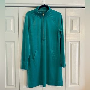 Emerald green velour Lilly Pulitzer popover dress size L